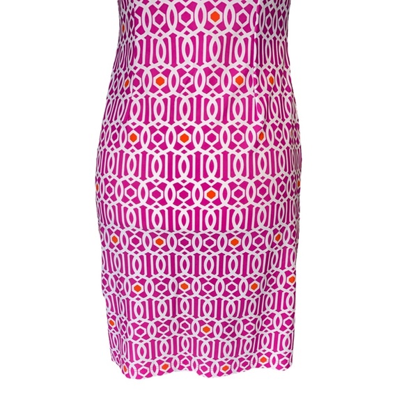 Jude Connally Patty Pink White Orange Geometric Mini Slip Dress - S - Picture 8 of 10